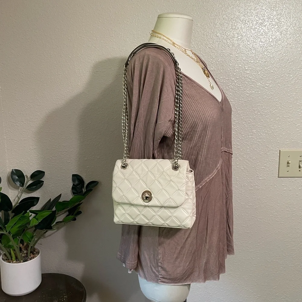 Kate Spade Natalia Cream Quilted Chain Shoulder Bag